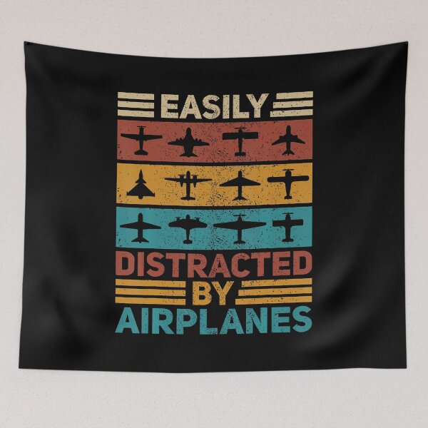 Item preview, Easily Distracted By Airplanes Pilot Plane Aviation Airplane designed and sold by markettathorn.