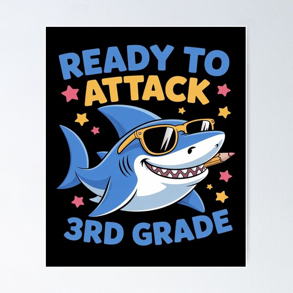 Item preview, First Day of School Shark Ready to Attack 3rd Grade designed and sold by Libbysharts.