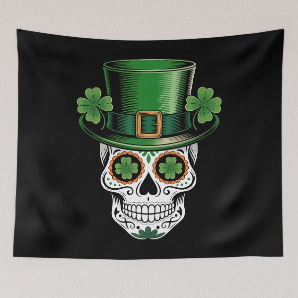 Item preview, Cool Sugar Skull Saint Patrick's Day Shamrock Irish designed and sold by EllenJast.