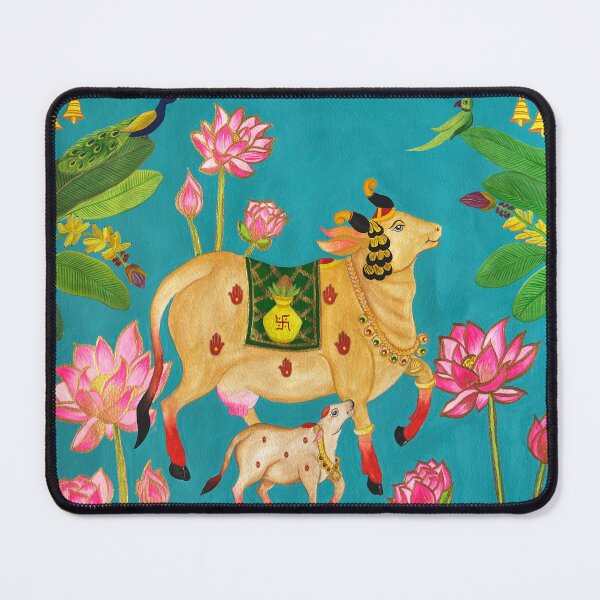 Item preview, Kamadhenu with Flowers and Birds designed and sold by ArtistCastleSri.