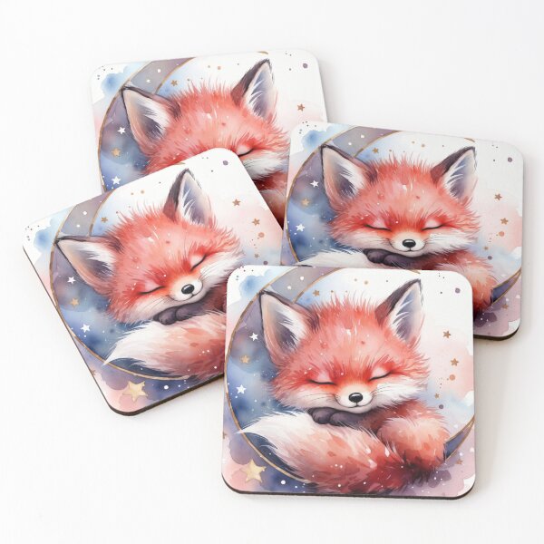 Item preview, Whimsical Watercolor Fox Sleeping on the Moon designed and sold by ChinzorigBAY.
