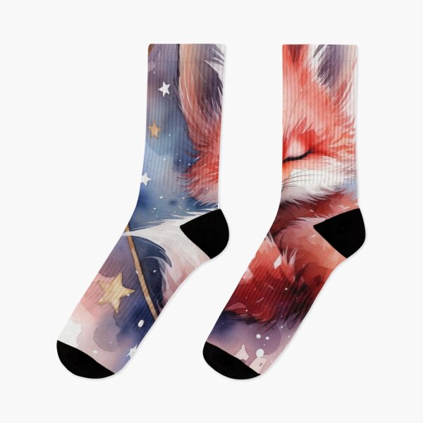 Item preview, Whimsical Watercolor Fox Sleeping on the Moon designed and sold by ChinzorigBAY.