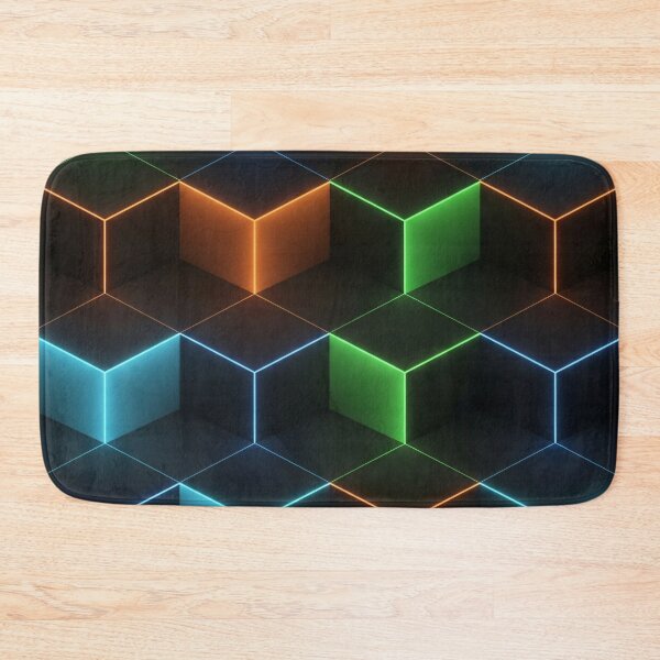 Item preview, Neon Isometric Cube Tiles designed and sold by Kaleidoscope Print.