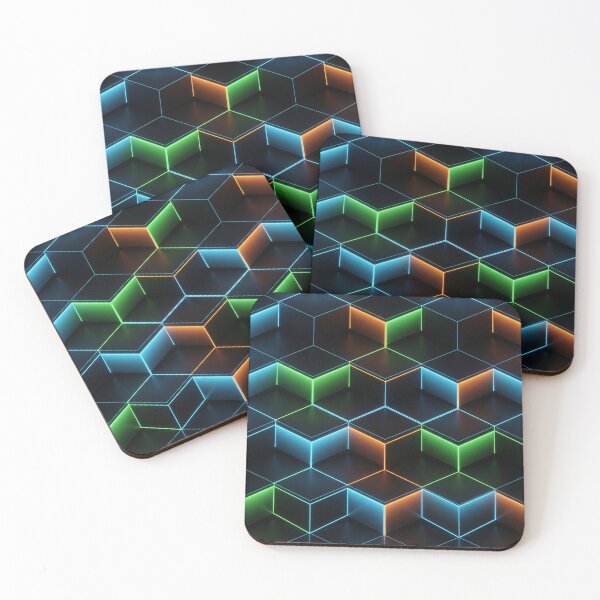 Item preview, Neon Cube Grid Glow designed and sold by Kaleidoscope Print.