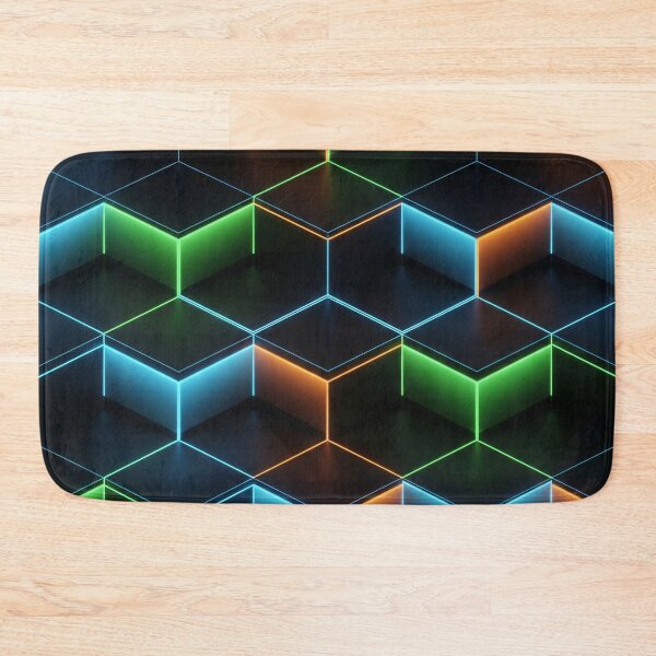 Item preview, Neon Cube Grid Glow designed and sold by Kaleidoscope Print.