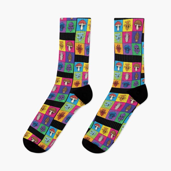 Item preview, Pop Art Mushroom Collection Colorful Grid designed and sold by razlinesenowp.