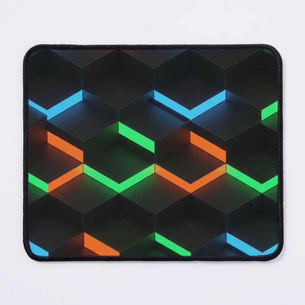 Item preview, Neon Hex Block Pattern designed and sold by Kaleidoscope Print.