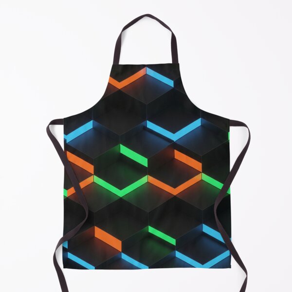 Item preview, Neon Hex Block Pattern designed and sold by Kaleidoscope Print.