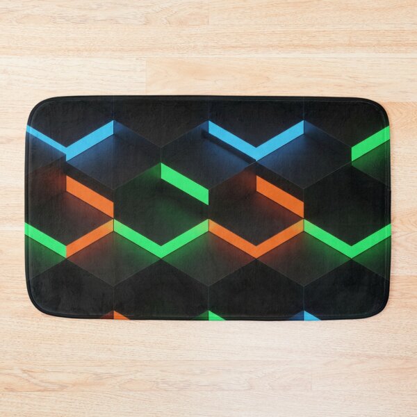 Item preview, Neon Hex Block Pattern designed and sold by Kaleidoscope Print.