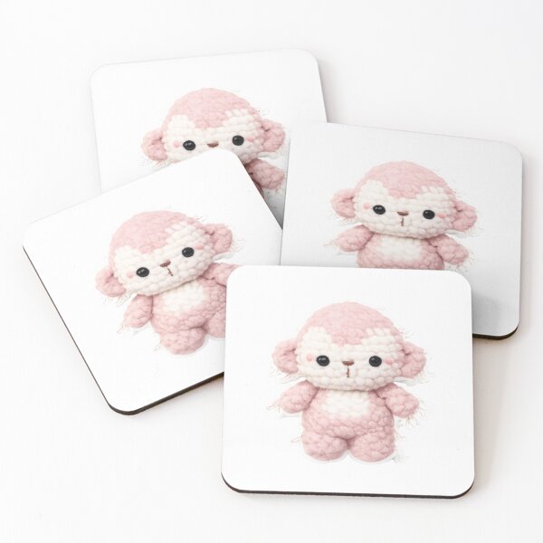 Item preview, Cute Baby Monkey – 3D Embroidered Plush Style Sticker Fluffy Baby Monkey – Handmade Embroidery Pop-Up Sticker designed and sold by Gurjeetpixelart.