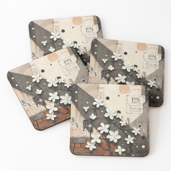 Item preview, Jasmine Flowers, Abstract Urban Collage designed and sold by SolaoLab.