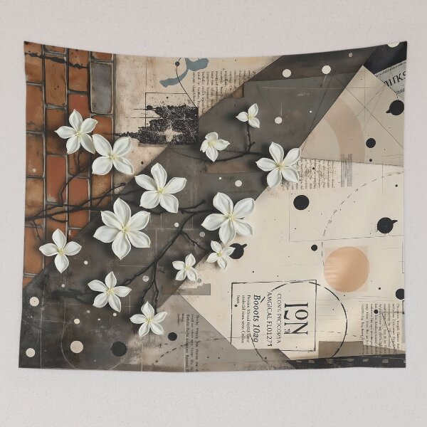 Item preview, Jasmine Flowers, Abstract Urban Collage designed and sold by SolaoLab.