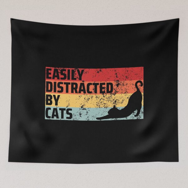 Item preview, Easily Distracted By Cats Funny Cat Lover Girls designed and sold by RylynKaub86.