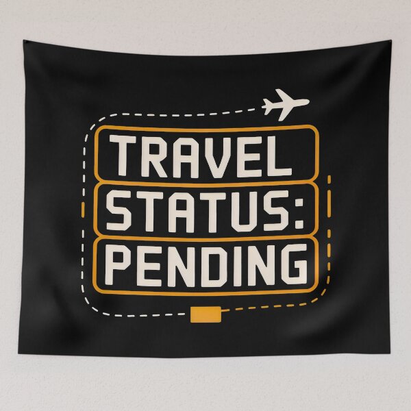 Item preview, Travel Status Pending Minimalist Airplane Flight Board Design designed and sold by SplashTastic.