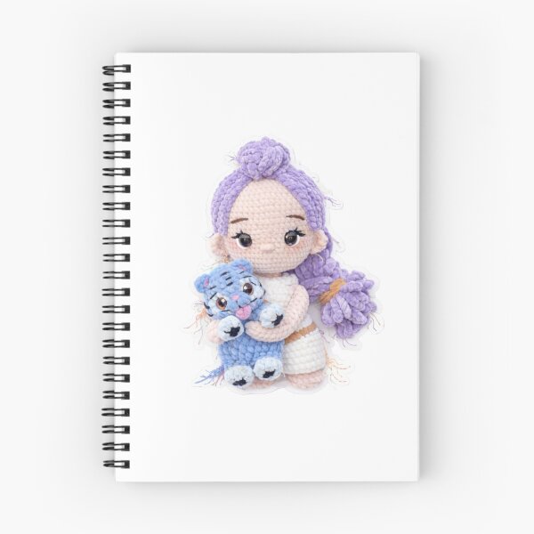 Item preview, Cute Plush Doll with Tiger – 3D Embroidered Cozy Sticker Handmade Crochet Doll & Tiger – Fluffy Embroidery Pop-Up Sticker designed and sold by Gurjeetpixelart.