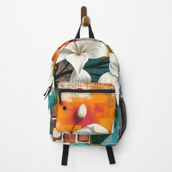 Item preview, Jasmine Flowers, Abstract Orange & Blue Urban Collage designed and sold by SolaoLab.
