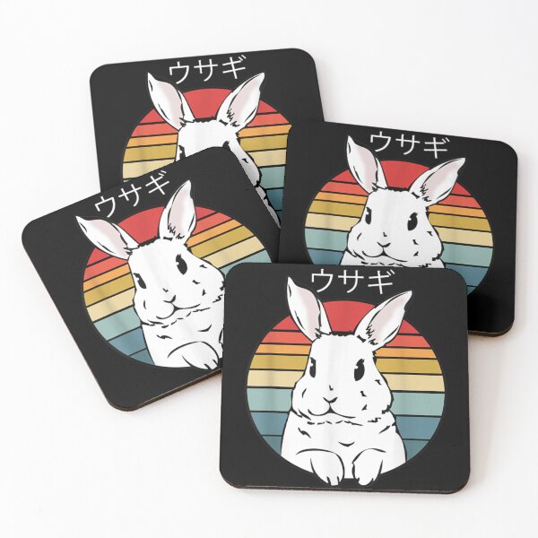 Item preview, Cute White Bunny Retro Sunset Circle Japanese Style Illustration designed and sold by Phil Ben.