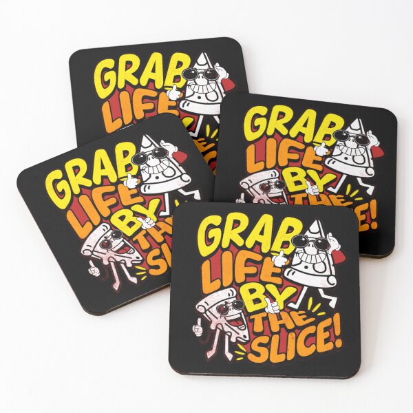 Item preview, Funny Pizza Slice Characters Grab Life Motivational Design designed and sold by GenZFashion000.