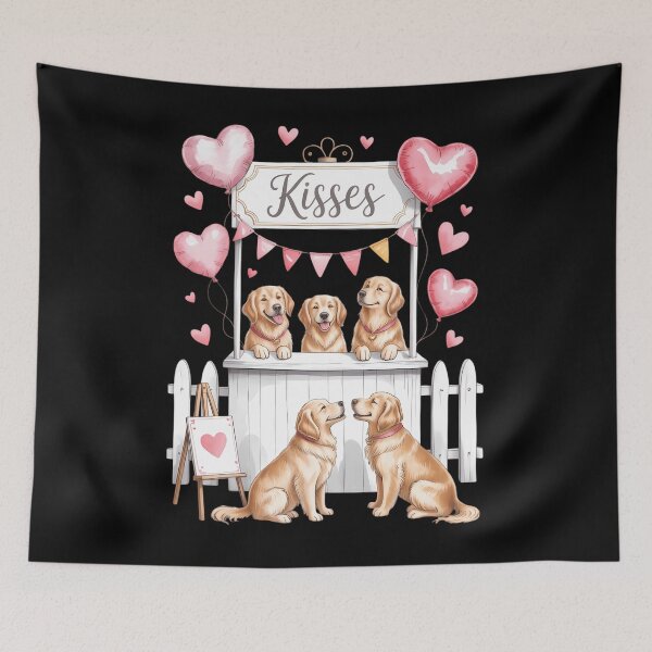 Item preview, Golden Dog Kisses Golden Retriever Valentine's Day designed and sold by EllenJast.