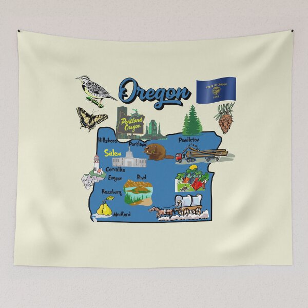 Item preview, Oregon Pride, The Ultimate State Landmarks & Icons Map designed and sold by mashmosh.