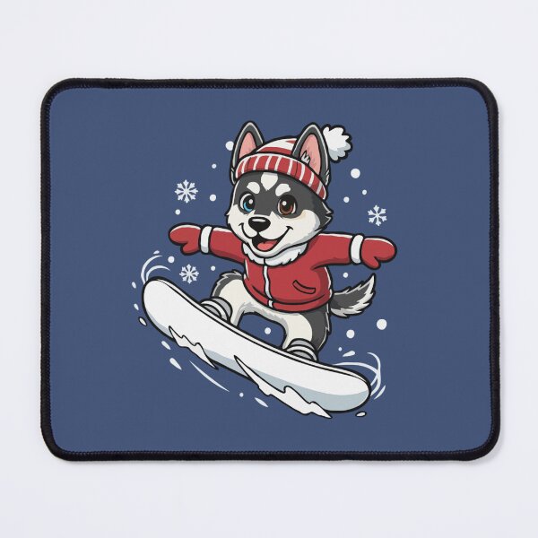 Item preview, Cute Gerberian Shepsky Snowboarding Puppy | Happy Winter Puppy designed and sold by The Real Life Symphony.