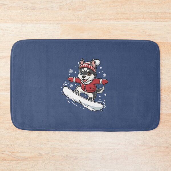 Item preview, Cute Gerberian Shepsky Snowboarding Puppy | Happy Winter Puppy designed and sold by The Real Life Symphony.