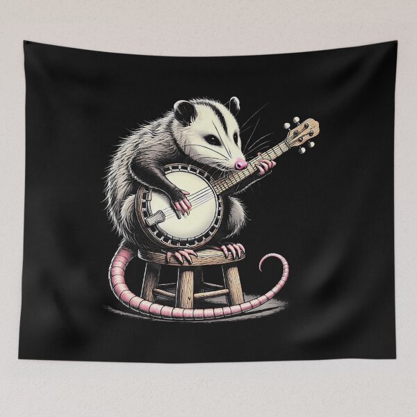 Item preview, Cute Opossum Or Possum Playing The Banjo Instrument designed and sold by vaharisanic.