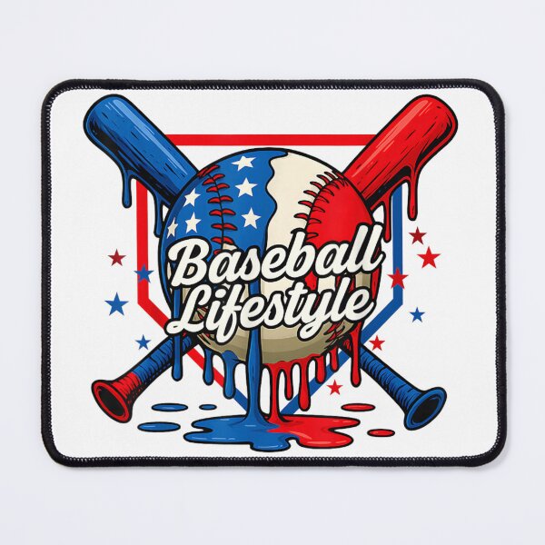 Item preview, Baseball Lifestyle Dripping Paint Retro Sports Illustration Design designed and sold by TiaraHans.