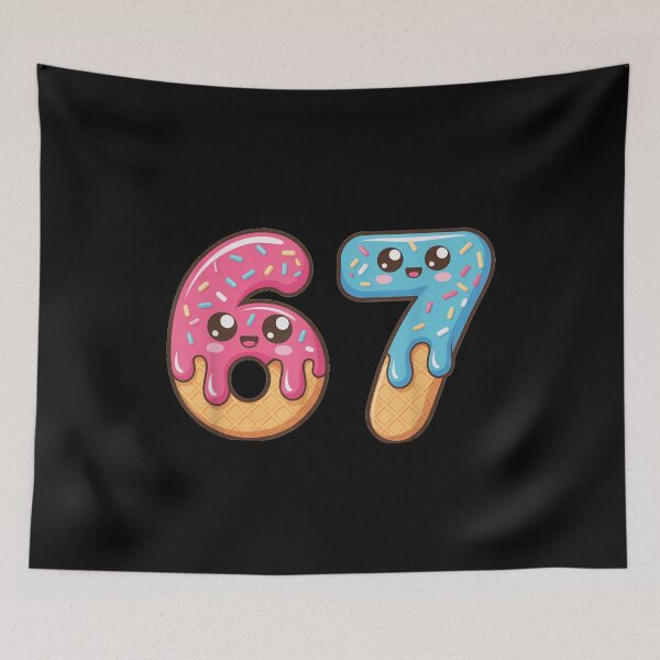 Item preview, Cute Ice Cream Number Sixty Seven Smiling Cartoon Illustration designed and sold by TiaraHans.