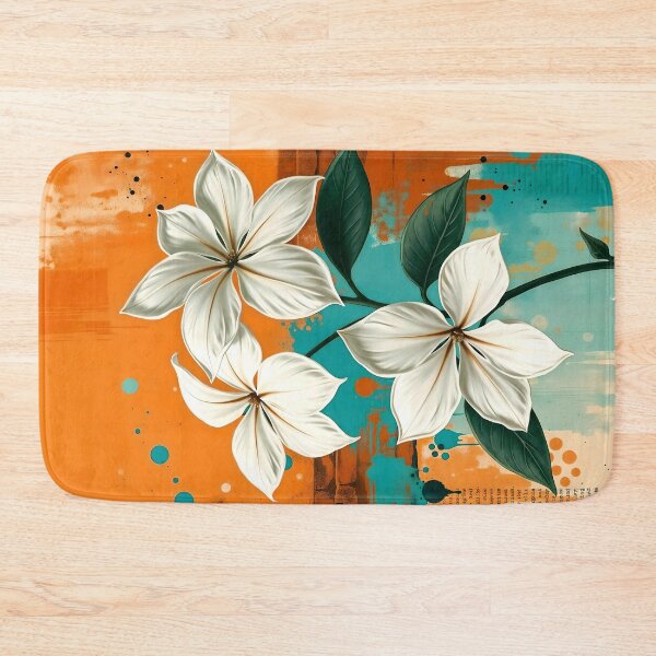 Item preview, Jasmine Flowers, Abstract Orange & Teal Artwork designed and sold by SolaoLab.