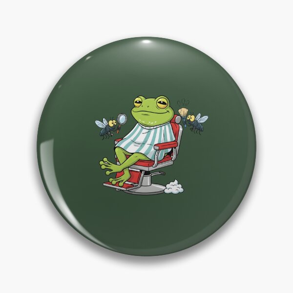 Item preview, Funny Frog Getting a Shave & Haircut - Barber Shop Cartoon designed and sold by THE-DAILY-DRIPS.