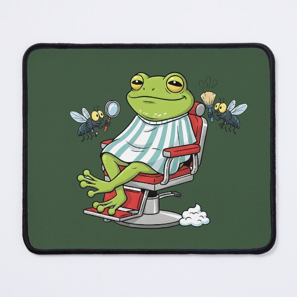 Item preview, Funny Frog Getting a Shave & Haircut - Barber Shop Cartoon designed and sold by THE-DAILY-DRIPS.
