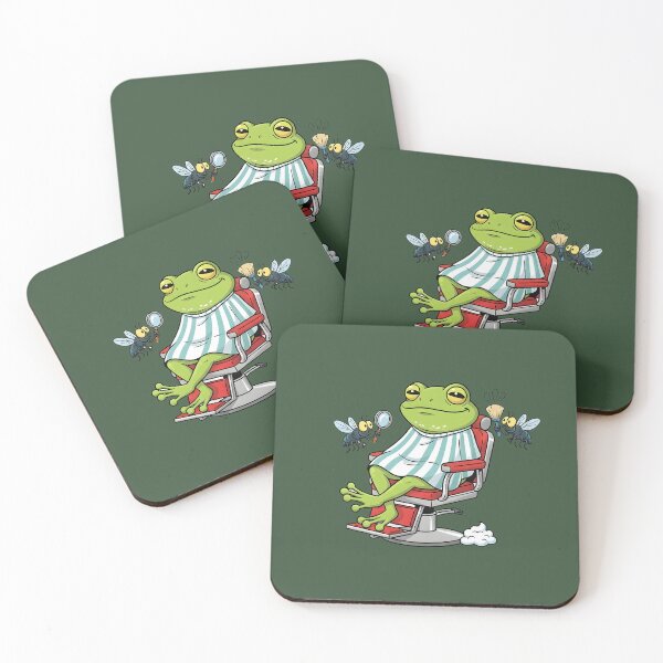 Item preview, Funny Frog Getting a Shave & Haircut - Barber Shop Cartoon designed and sold by THE-DAILY-DRIPS.