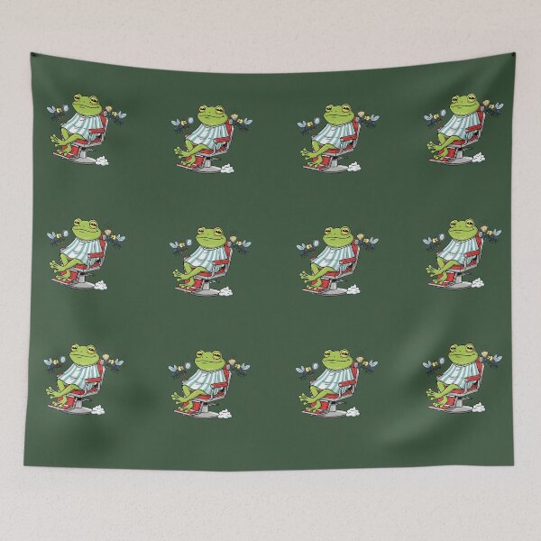 Item preview, Funny Frog Getting a Shave & Haircut - Barber Shop Cartoon designed and sold by THE-DAILY-DRIPS.
