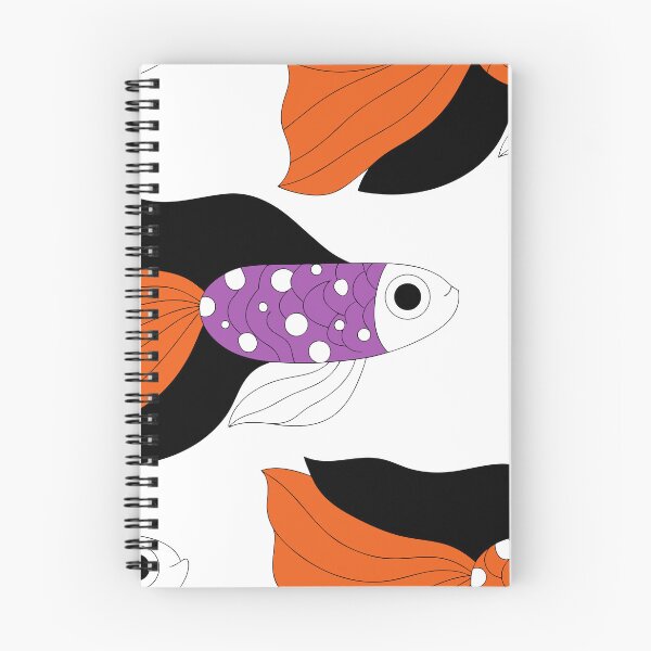 Item preview, Groovy Fish Frenzy: Bold Purple & Orange Abstract Fish Pattern | Modern Art Print designed and sold by CHRONIN.
