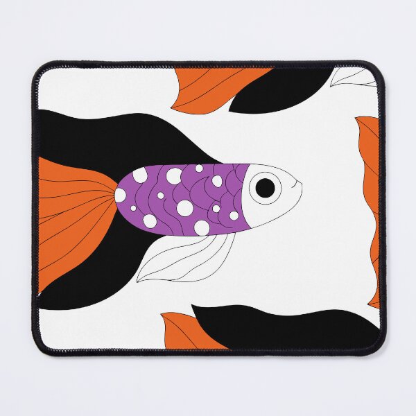 Item preview, Groovy Fish Frenzy: Bold Purple & Orange Abstract Fish Pattern | Modern Art Print designed and sold by CHRONIN.