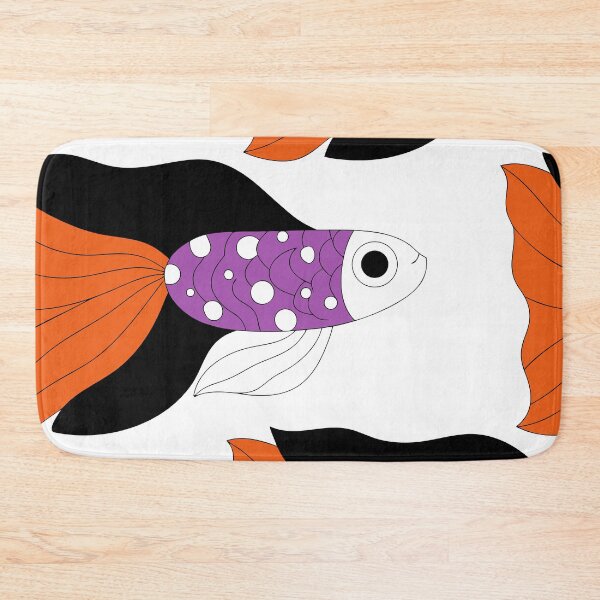 Item preview, Groovy Fish Frenzy: Bold Purple & Orange Abstract Fish Pattern | Modern Art Print designed and sold by CHRONIN.
