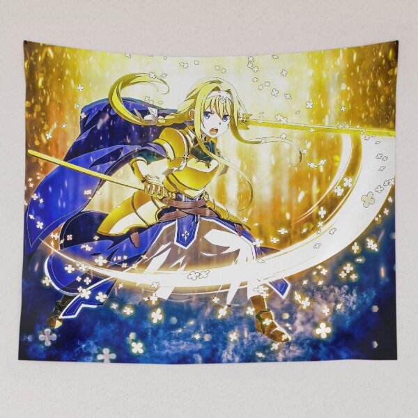 Item preview, Alice Zuberg Sword Online Anime Brilliant Light Golden Aura Fighter Girl designed and sold by Tokyonomad.