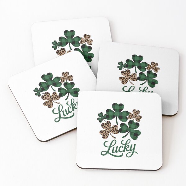 Item preview, Buffalo Plaid Leopard Shamrock Clover Lucky St Patricks Day designed and sold by EllenJast.