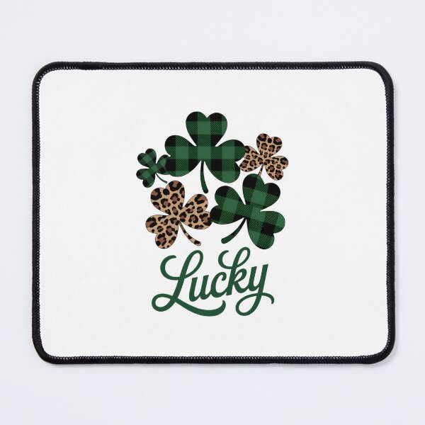 Item preview, Buffalo Plaid Leopard Shamrock Clover Lucky St Patricks Day designed and sold by EllenJast.