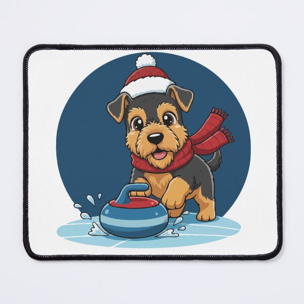 Item preview, Cute Airedale Terrier Curling Puppy | Happy Winter Puppy designed and sold by The Real Life Symphony.