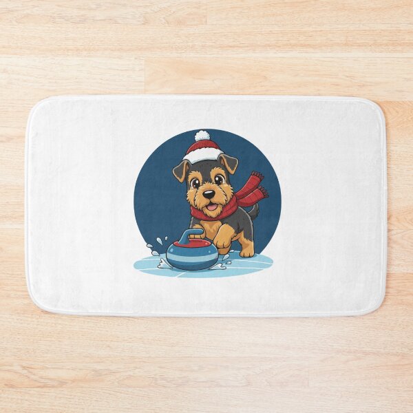 Item preview, Cute Airedale Terrier Curling Puppy | Happy Winter Puppy designed and sold by The Real Life Symphony.