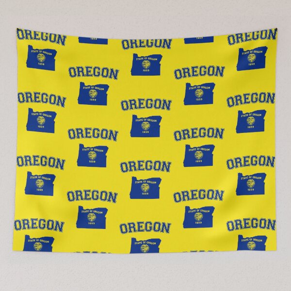 Item preview, Oregon Pride - Vintage State Flag Silhouette & Varsity Typography designed and sold by mashmosh.