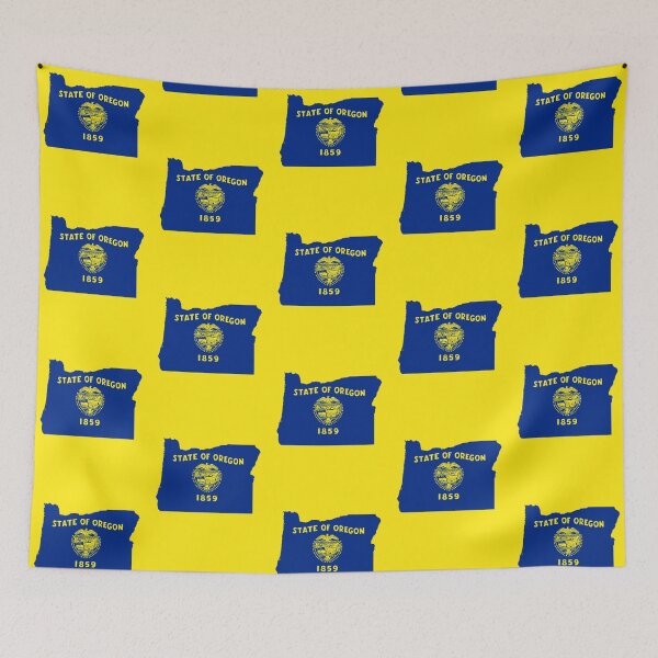 Item preview, Oregon State Map Flag - Retro Pacific Northwest Pride designed and sold by mashmosh.