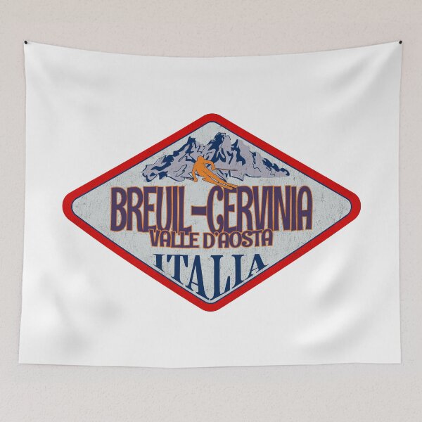 Item preview, Breuil-Cervinia, Valle d’Aosta, Valle d’Aosta, Italy, Italia, Vintage skiing badge design designed and sold by Wanderful-roads.