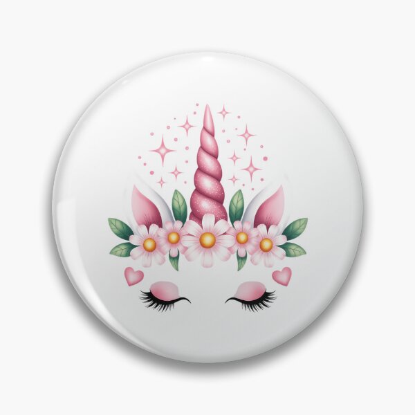 Item preview, Cute Unicorn Face ,Valentines Day Pink Love Heart Print designed and sold by EllenJast.