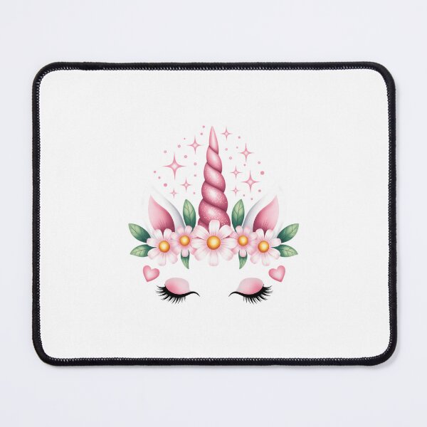 Item preview, Cute Unicorn Face ,Valentines Day Pink Love Heart Print designed and sold by EllenJast.