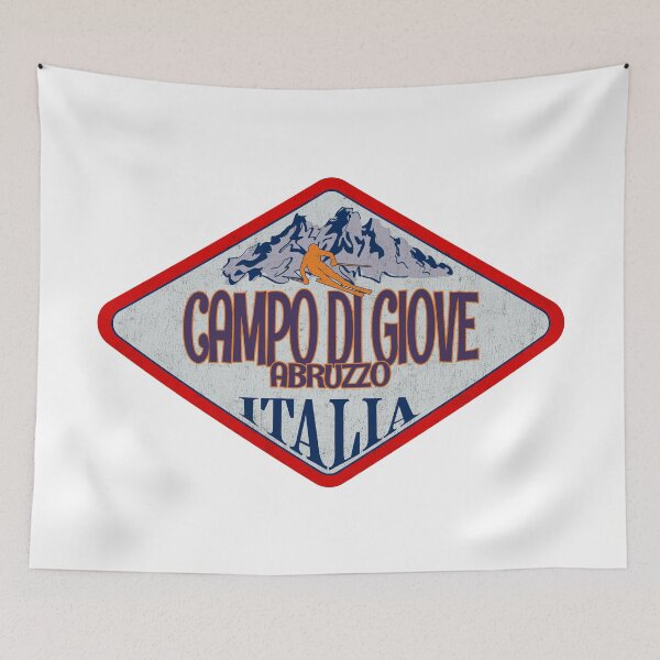 Item preview, Campo di Giove, Abruzzo, L’Aquila, Italy, Italia, Vintage skiing badge design designed and sold by Wanderful-roads.