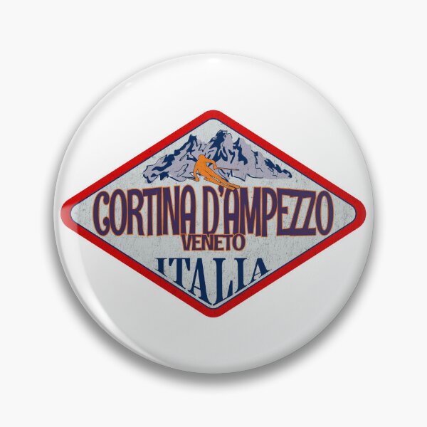 Item preview, Cortina d’Ampezzo, Veneto, Belluno, Italy, Italia, Vintage skiing badge design designed and sold by Wanderful-roads.