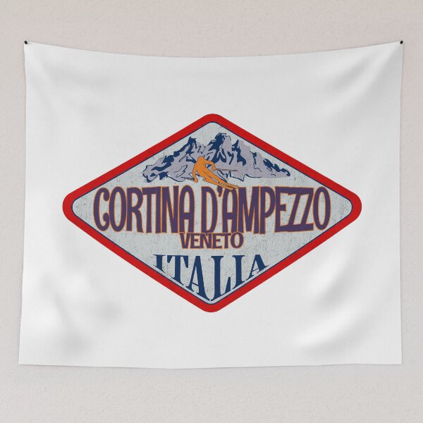 Item preview, Cortina d’Ampezzo, Veneto, Belluno, Italy, Italia, Vintage skiing badge design designed and sold by Wanderful-roads.